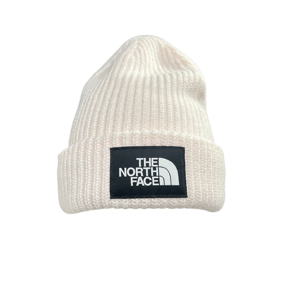 The North Face Beanie Hat One Size Pink Rib Knit Cuffed Logo Gorpcore Outdoor